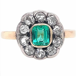 Victoriaanse rose gesneden diamanten ring, 0.90ct diamant, zilver zuiverheid 92.5, handgemaakte ring