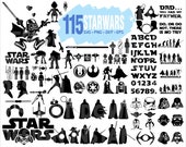 SVG BUNDLE Star Wars Bundle SVG Monogram Font Svg Darth vader Dxf star wars files Clipart Files for Silhouette Cameo or Cricut
