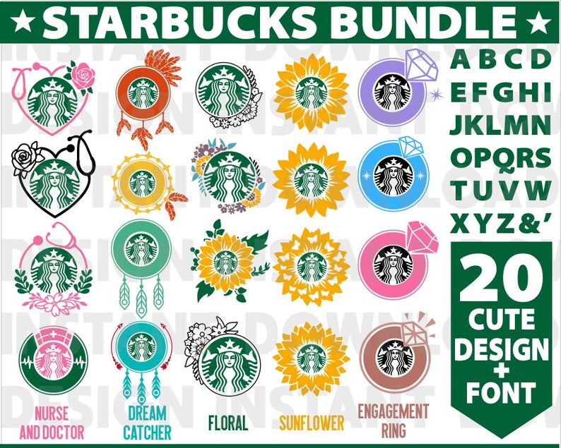 Download Bundle Starbucks Monogram SvgEngagement Ring Cup | Etsy