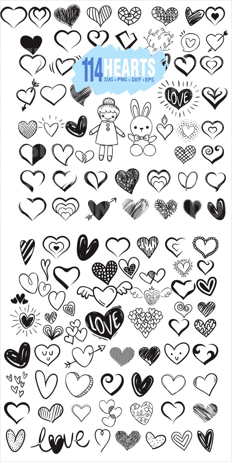 Little List! 15+ Cute Doodle Heart SVGs - LifeInscribed.com
