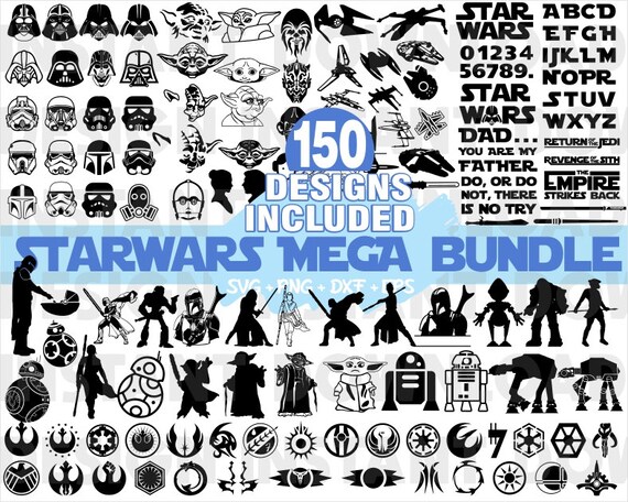 Download Star Wars Mega Bundle Svg Star Wars Schriftart Disney Svg ...