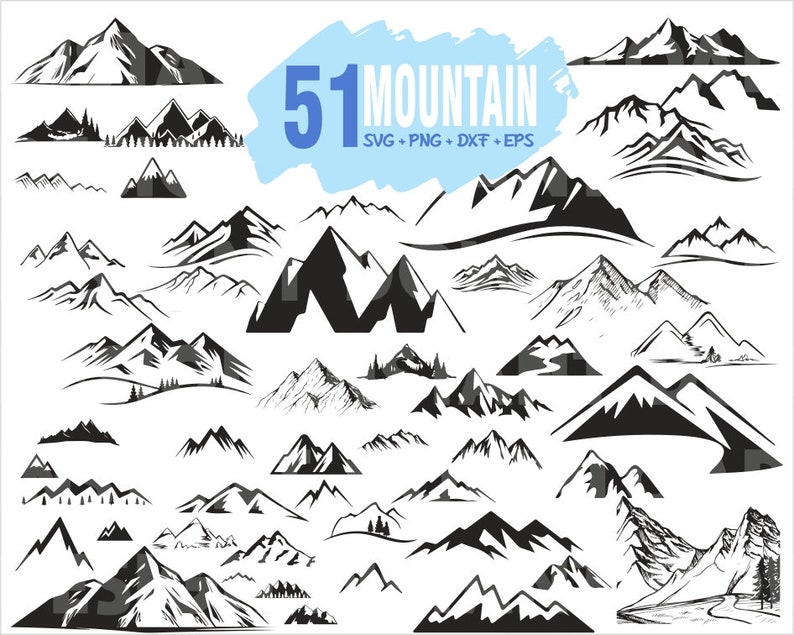 MOUNTAIN SVG BUNDLE / Mountain clipart / Mountain vector / | Etsy