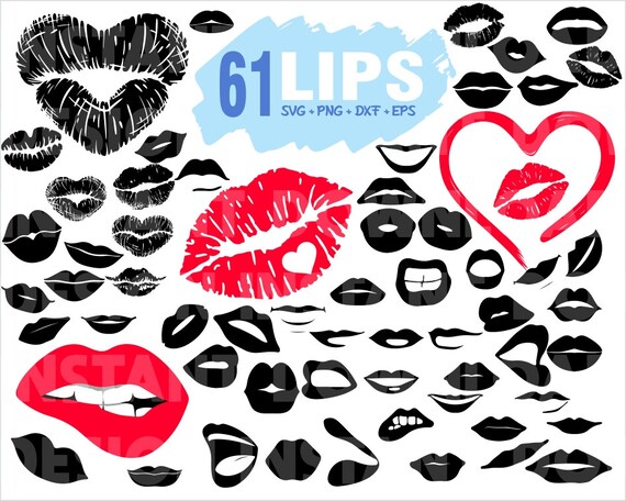 Download Free Lips Bundle Svg Kiss Svg Kisses Svg Red Kiss Kissing Etsy SVG Cut Files