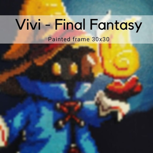 Painting Wall Decoration - Bibi / Vivi | Sprite from the final fantasy video game | subject characters in ironing beads or pixel art