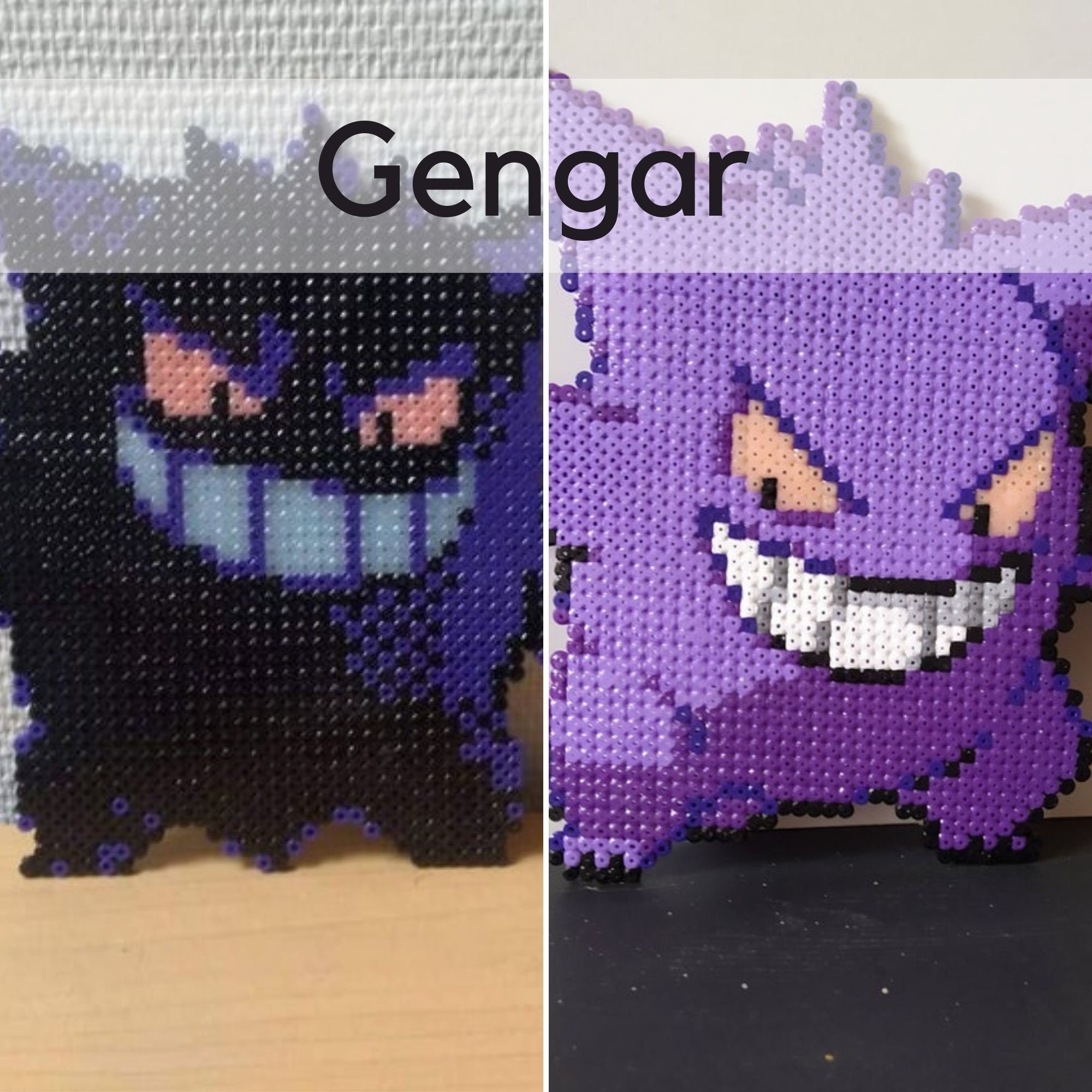 Mega Shiny Gengar Kandi Perler Pokemon Wall Art Pikachu Ghost