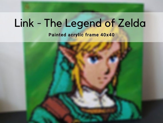 8-bit Link Legend of Zelda NES Pixel Art Sprite Wall 