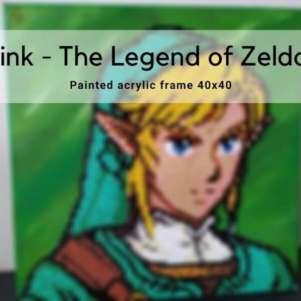 Peinture Décoration murale - Link | Sprite provenant du jeu vidéo Zelda / LOZ | personnages sujet en perles à repasser ou pixel art