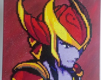 Pintura Decoración de paredes - Shyvana | Sprite del videojuego LoL league of legends | caracteres en cuentas de planchado o pixel art