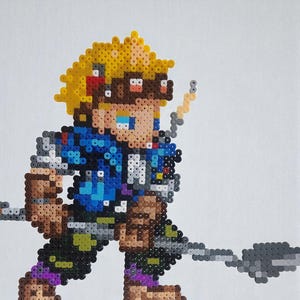 Wall Decor - Cid Highwind Final Fantasy | Sprite from the video game | pixel art / Perler beads