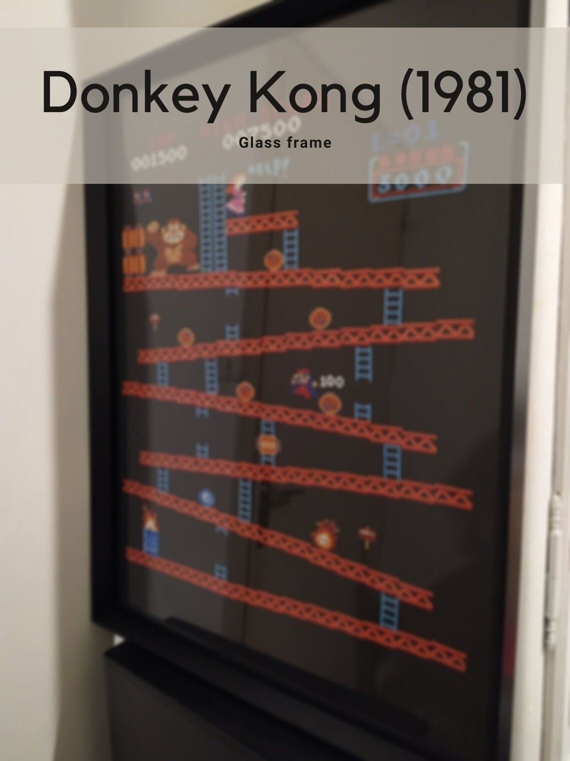 Fr/Eu Only Décoration Murale Cadre - Donkey Kong | Sprite Provenant Du Jeu Vidéo Retro Personnages S