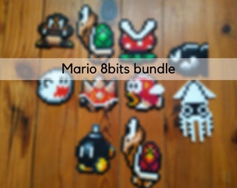 Wall decoration - Mario 8-bit monster | Sprite from the video game | subject characters in ironing beads or pixel art