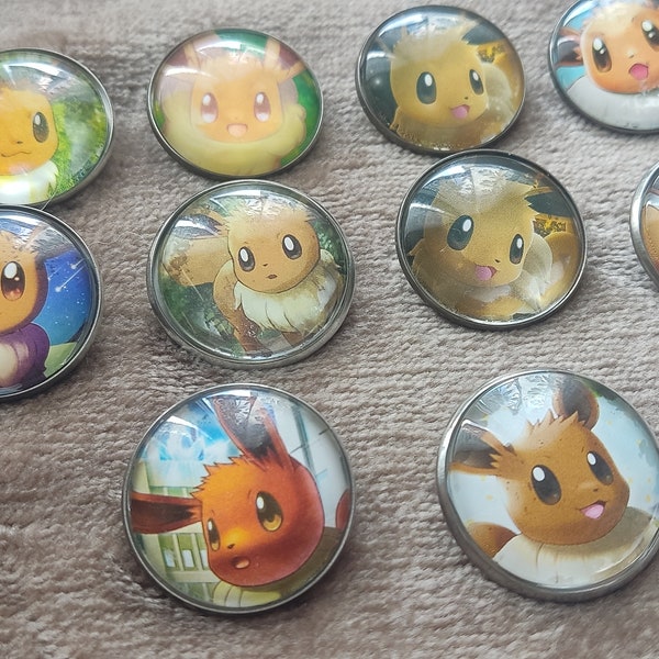 Pokemon Eevee / Evoli bundle - Cabochon badge 25 mm in diameter