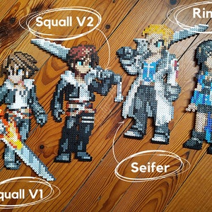 Wanddekoration -Squall / Rinoa / Sifer | Sprite aus Final Fantasy | Pixel-Art
