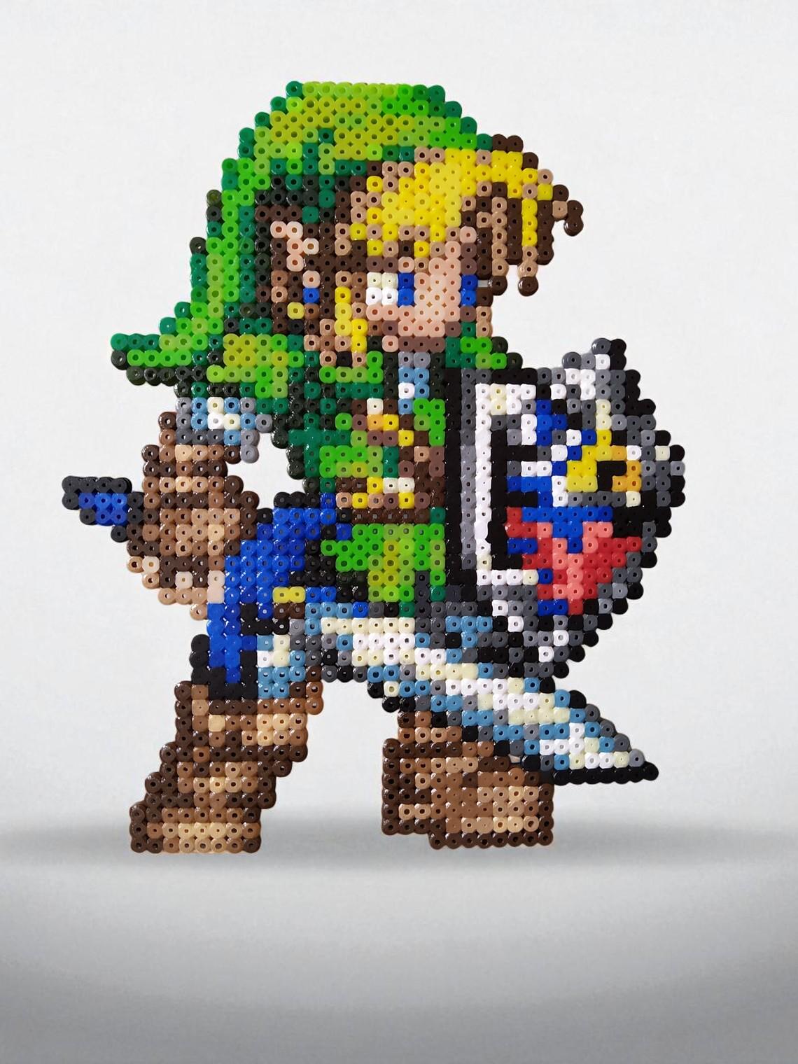 Wall decoration - Link | Sprite from the video game The Legend of Zelda / LOZ | Character subject in ironing beads or pixel art