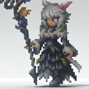 Wall decoration - Y&#39;shtola Final Fantasy XIV FFXIV | Sprite from the video game | pixel art / Perler beads