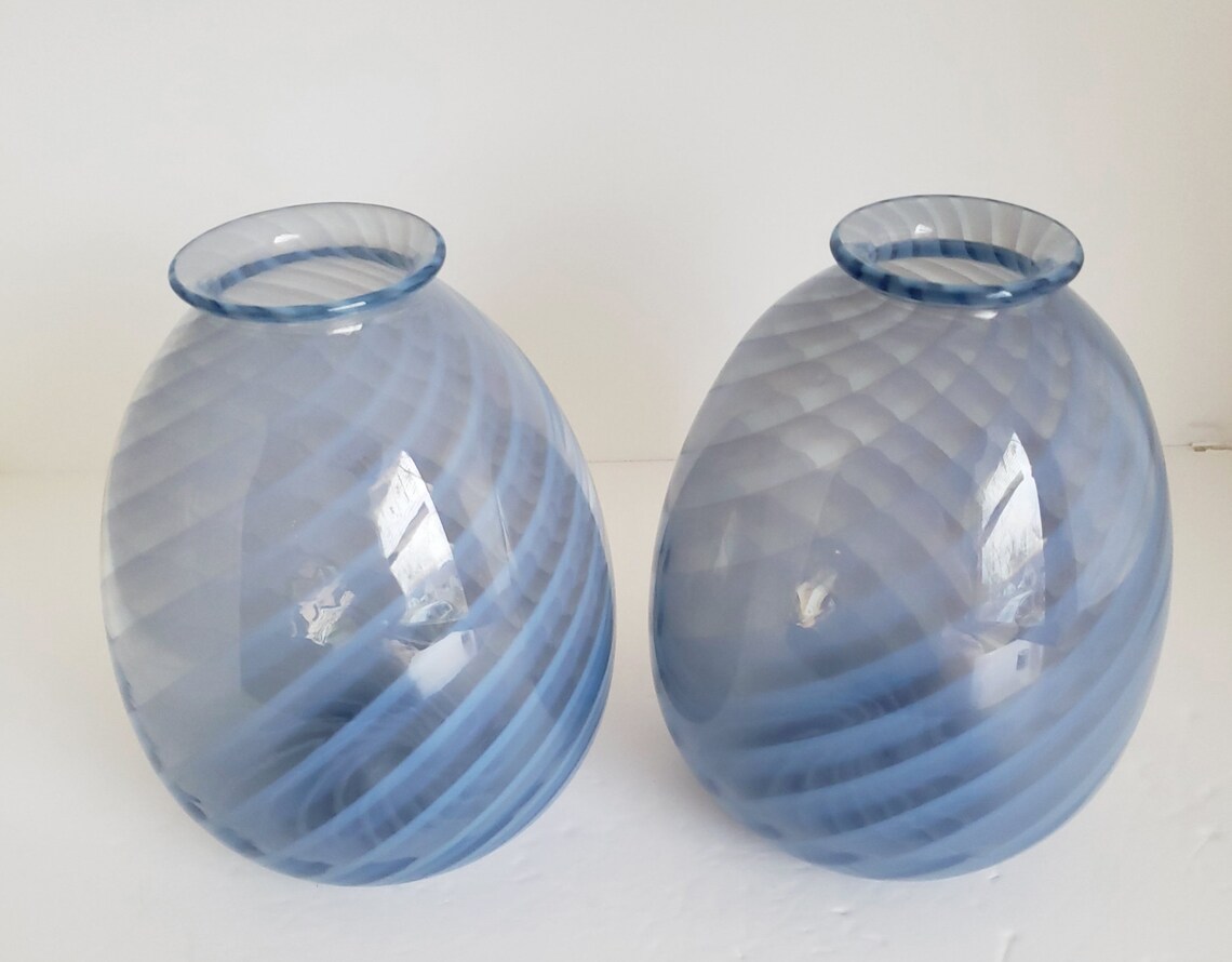 Vintage Avon Swirls' Vases Blue Etsy