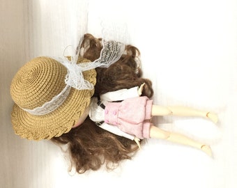 Adorable Vintage Round Bowler Hat Top Hat Bonnet for 1//3 BJD Doll Accessory