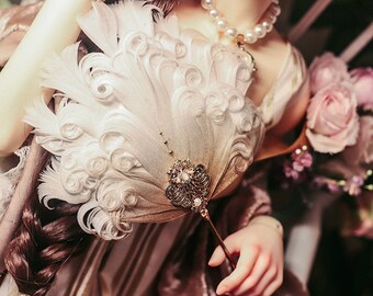 Fashion Doll Feather Fan for 1/3 1/4 BJD Doll Accessories