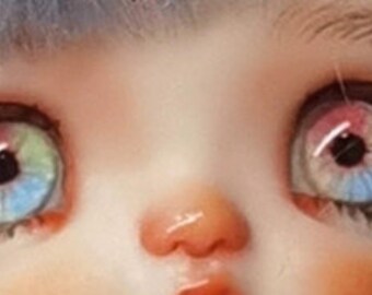 Olhos de boneca de sereia coloridos olhos realistas olhos BJD para 1/3 1/4 1/6 boneca BJD, olhos de brinquedo de resina 10 mm 12 mm 14 mm 16 mm 18 mm olhos de brinquedo pequena íris