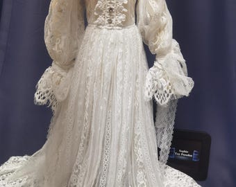 Beautiful White Doll Dress 1/3 BJD Doll Clothes for Bjd Girl Doll Accessories,Fashion Doll Clothing Bjd Outift for Dolls