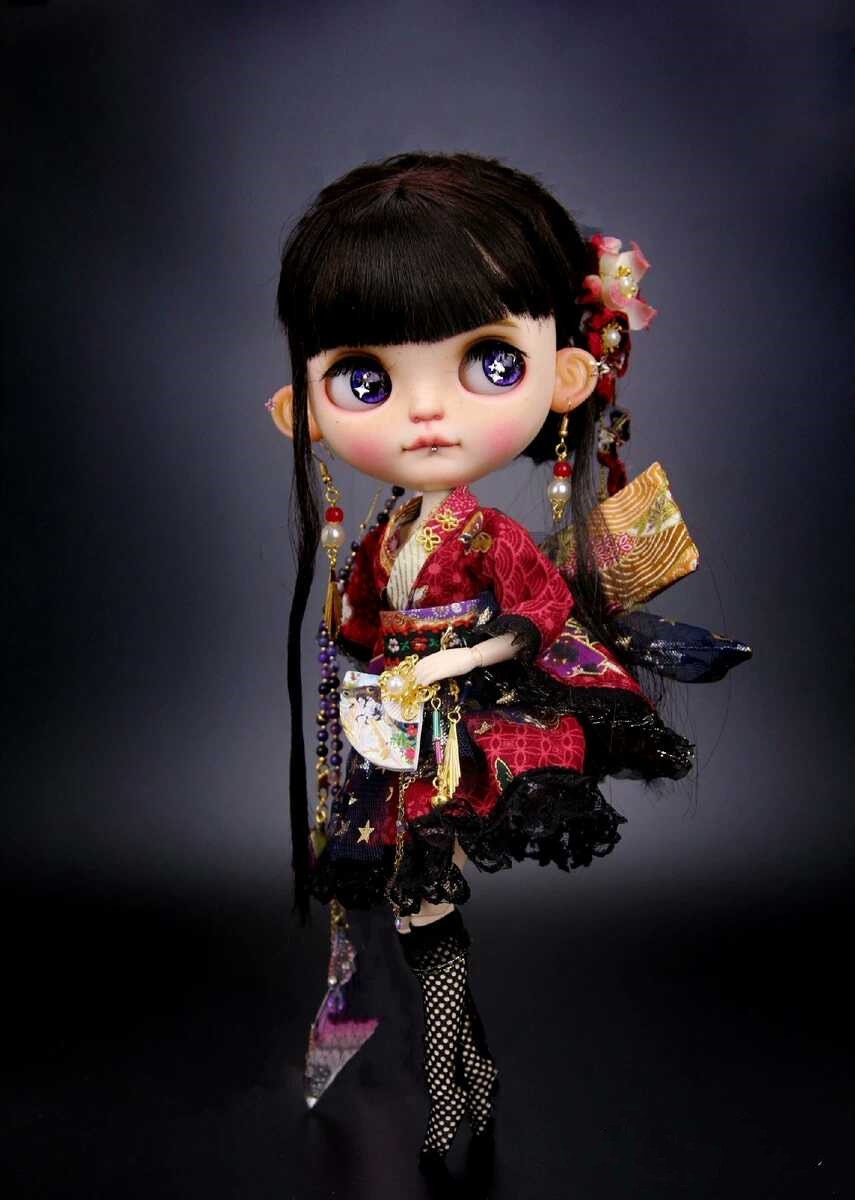 Fashion Doll Clothes 1/6 BJD Clothes for Blyth/ob24/azone S Doll Accessories,japanese  Kimono Outfit Doll Clothing 