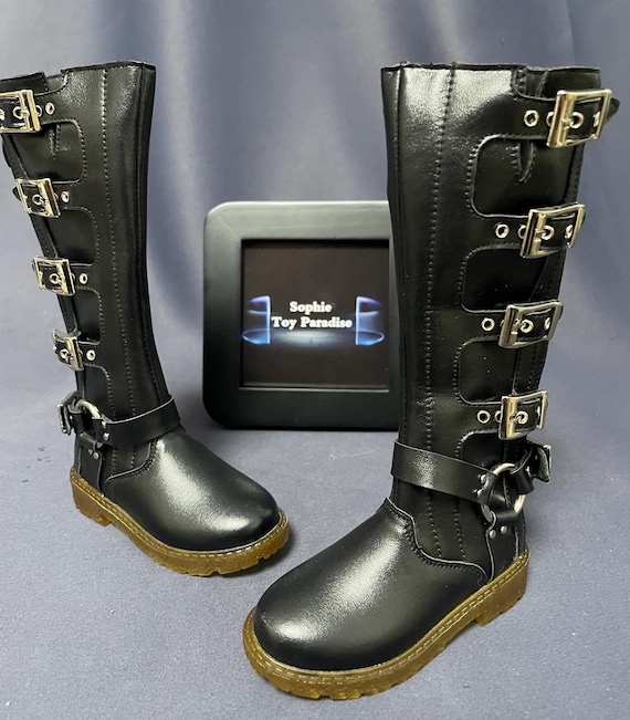 Brown/Black Leather Boots Miniature Doll Shoes,Bjd Doll Boots 1/3 Bjd Boy Uncle Shoes for Dolls Accessories