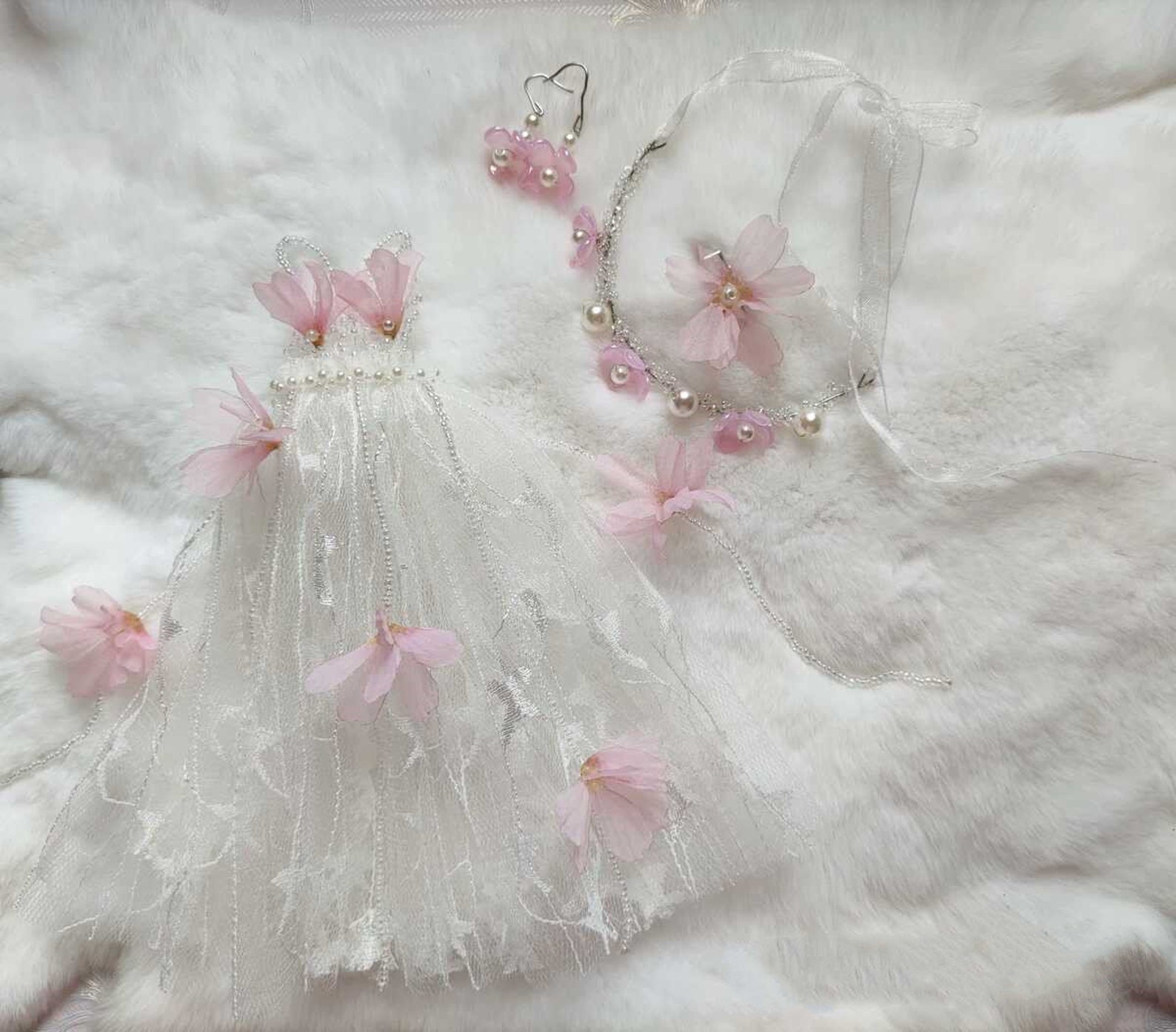 Flower Doll Dress White Doll Clothes Outfit 1/3 1/4 1/6 BJD - Etsy