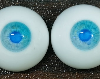 Ojos de muñeca de resina realistas, ojos Bjd de 16 mm, 14 mm y 12 mm, ojos azules para muñecas Bjd