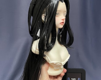 BJD-poppruik, lange rechte pruik, Blyth-popaccessoires (1/3, 1/4, 1/6)