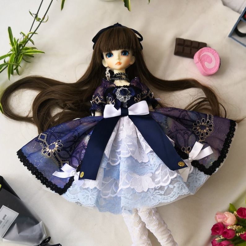 1/3 1/4 BJD Clothes Star Style Lolita Dress Bjd Outfit for Dolls Accessories,Fashion Girl Doll Clothes,1/3 1/4 Bjd Dress 