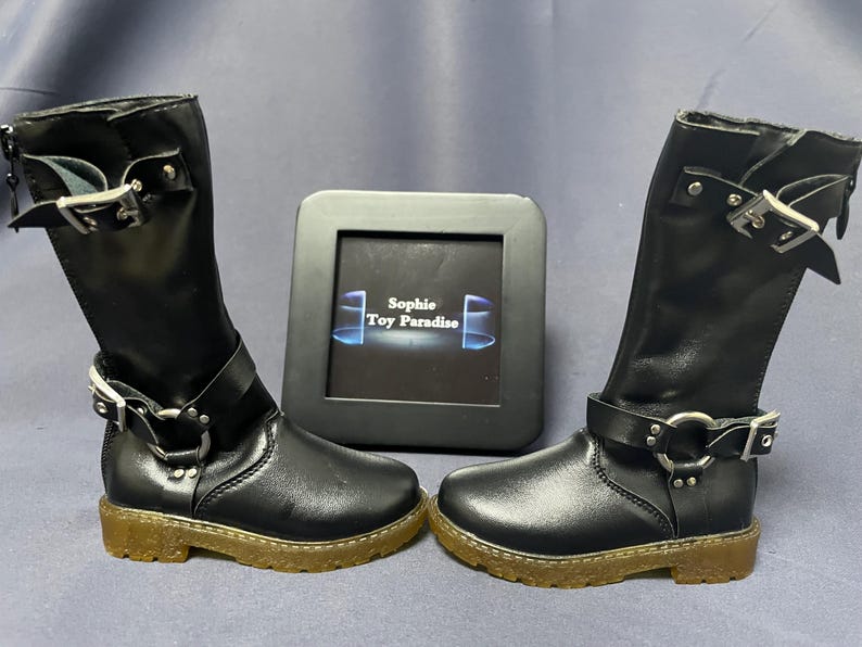Brown/Black Leather Boots,Miniature Buckle Boots,1/3 SD BJD Shoes Boy Shoes for Most 70cm Uncle Doll image 6