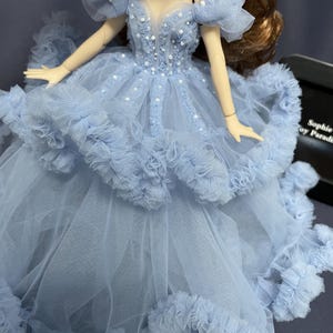 Beautiful Blue Doll Dress 1/6 Scale Doll Clothes for Blyth/Ob24 Doll,Fashion Bjd Doll Dress Outfits for Dolls