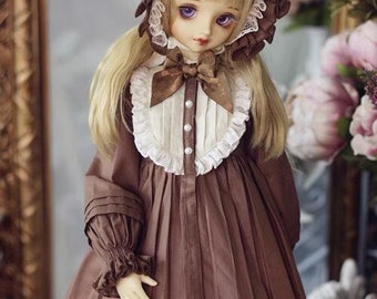Custom BJD Doll Clothes, Dress and Hat, 1/4 1/3 Scale