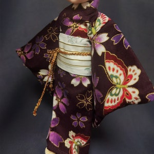 ①紫色の着物の和服人形 1 12 scale kimono - Etsy 日本