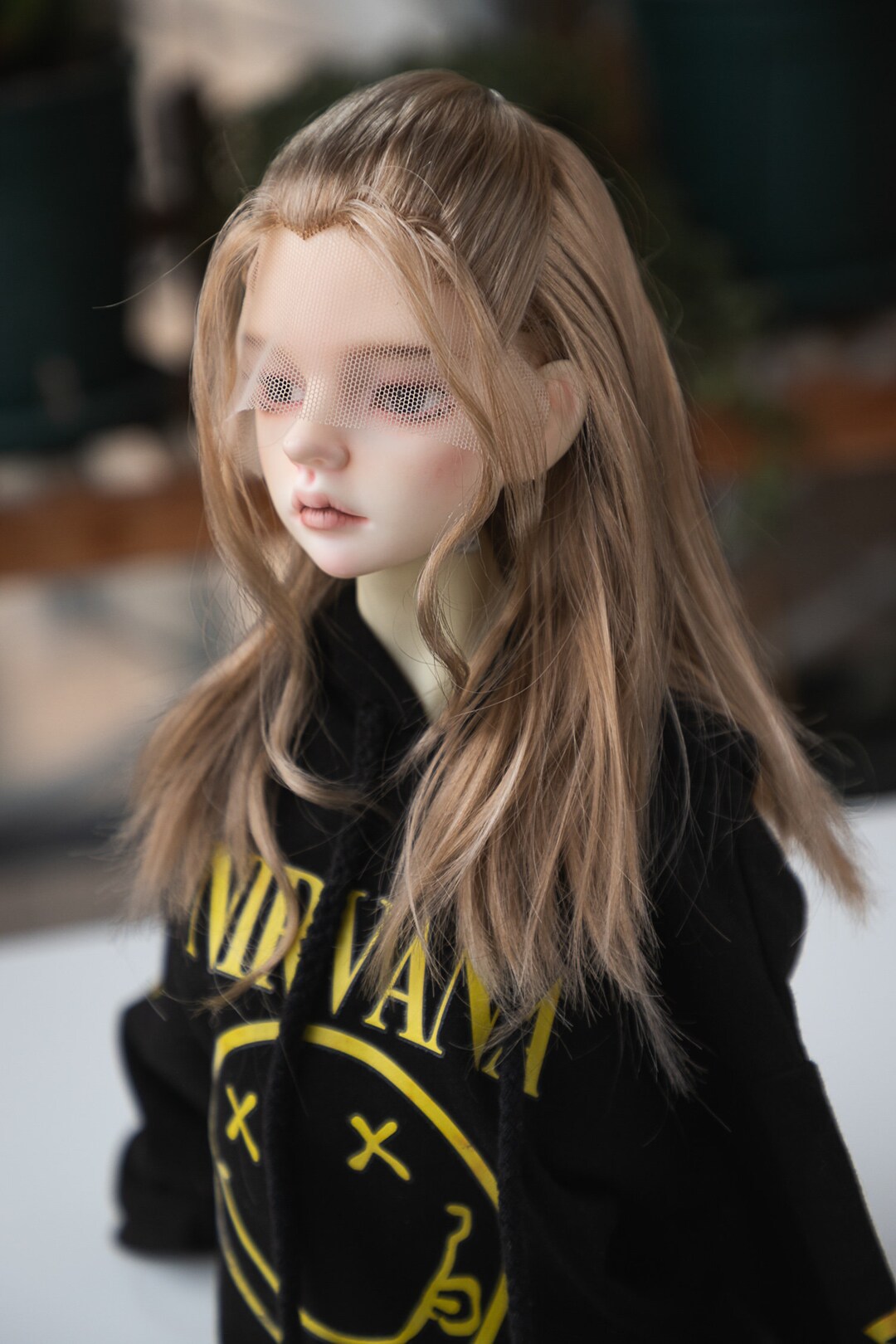 Brown top doll wig
