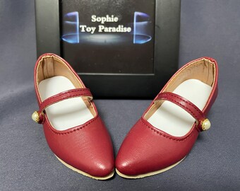 Miniature Leather Shoes,1/3 BJD Doll Shoes,Pointed High Heels Doll Boots for Dolls Gifts