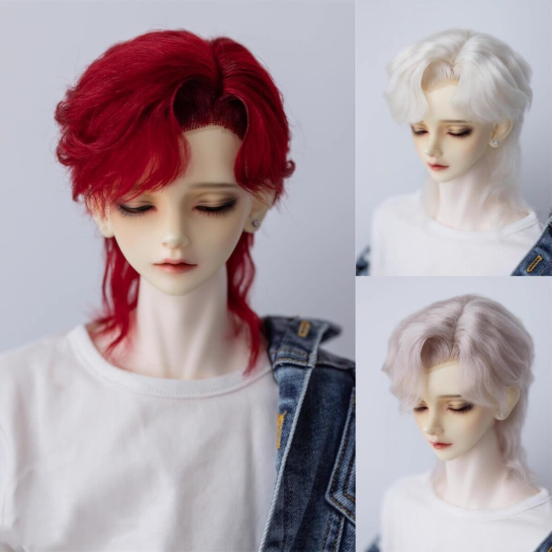 1/3 1/4 MSD SD BJD Boy Doll Wig Mohair Wig,short Doll Hair Curly Wig