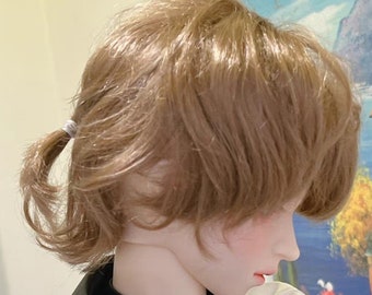 Doll Wig BJD Wig for Dolls Accessories,1/3 1/4 1/6 1/8 BJD Short Wig Curly Doll Hair for Boy Doll Toy Gift