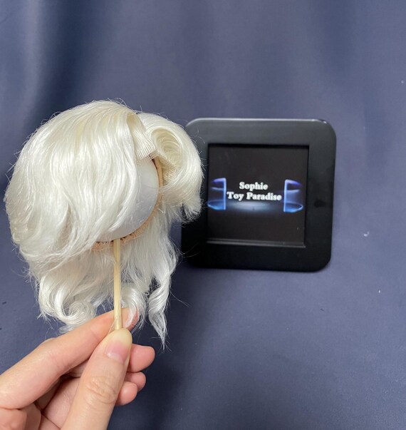 BJDボーイドール用ウィッグ、ショートカールモヘアウィッグ、7-8インチ 