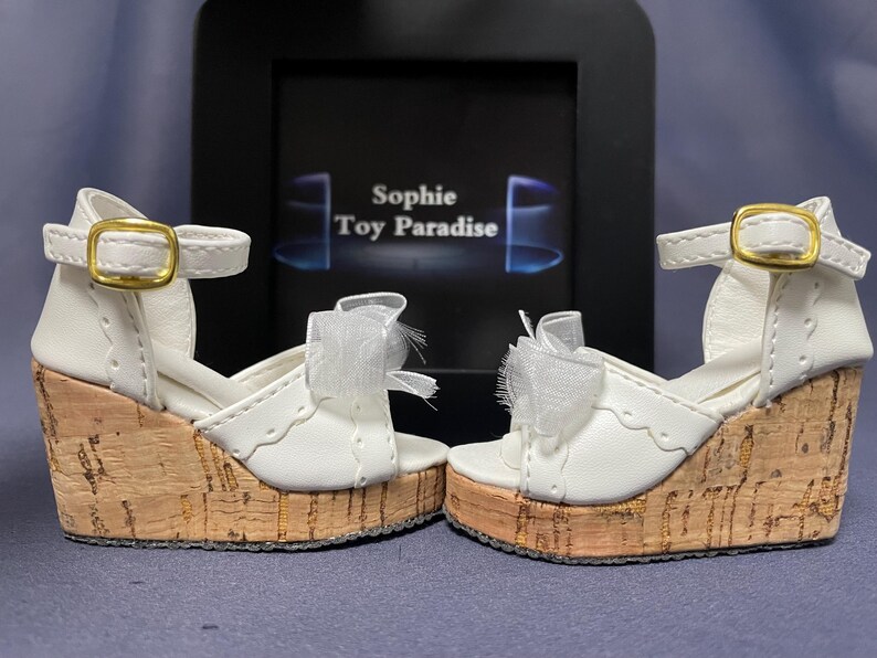 Chaussures BJD 1/3, chaussures Bjd 1/4, chaussures à talons hauts sandales bowknot pour accessoires de poupée fille BJD image 2