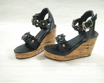 1/4 1/3 BJD Shoes for Bjd Girl Dolls,Fashion Doll Shoes Flower Wedge Sandal High Heel Shoes for Dolls