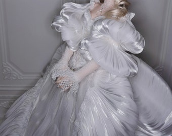 Beautiful White Doll Dress 1/3 BJD Clothes for Bjd Girl Doll Accessories,Fashion Doll Clothes BJD Outfit