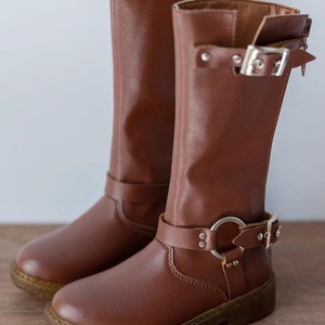 Brown/Black Leather Boots,Miniature Buckle Boots,1/3 SD BJD Shoes Boy Doll Shoes for Most 70cm Uncle Doll