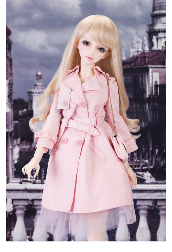 1/3 1/4 BJD Clothes Doll Coat Outfit for Dolls,Fashion Doll Clothes for BJD Doll,Pink/Beige BJD Outfit