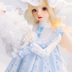 BJD 1/4 Doll Dress + Sleeves + Pumpkin Pants + Socks + Hat + Wings Outfits Set Msd Mdd