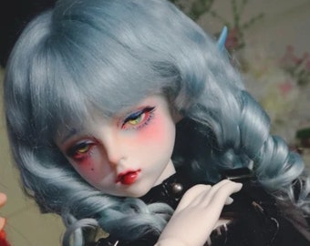 Curly Doll Hair Mohair Wig,1/3 1/4 1/6 Bjd Wig for Dolls Acessories,Mid Long Hair Wig 6-7'' 7-8'' 8-9'' Bjd Wig