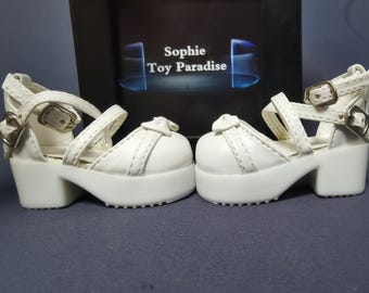 1/4 BJD Shoes for Doll,Miniature Doll Boots for Dolls Accessories,High Heel Leather Shoes (Inner Size 6.5*2.8cm)