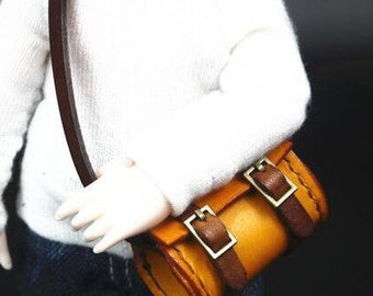 Moda Bjd Bolsa de Boneca Miniatura Bolsa de Couro Bolsa de Boneca para 1/6 Acessórios de Boneca BJD, Bolsa de Ombro de Boneca
