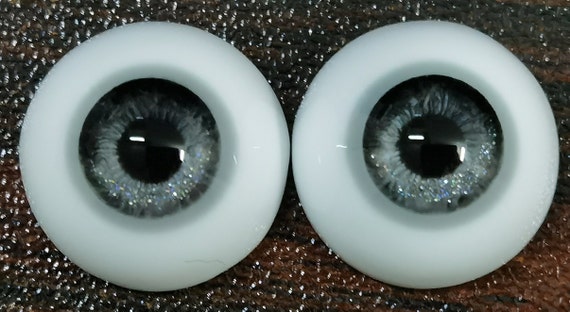 Realistic Resin Doll Eyes,Safety Eyes Bjd Eyes 10mm 12mm 14mm 16mm 18mm,Black-gray Toy Eyes