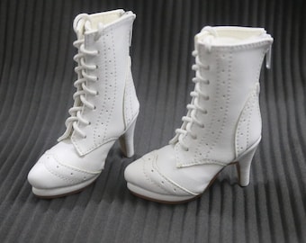 Ximitoy MSD Shoes Für BJD Puppen 1/3 Größe – Weiße Schnürschuhe / Stiefel Aus Polyurethan, Für Männliche & Weibliche Puppen